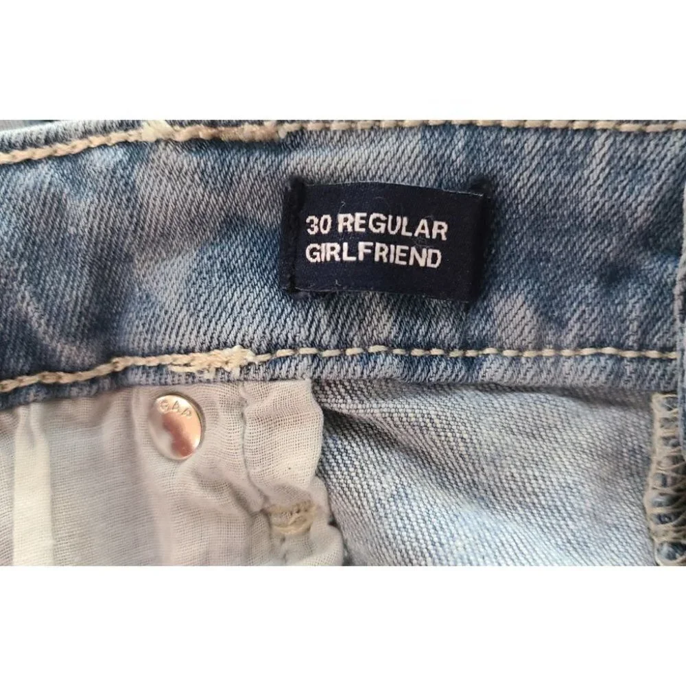 Gap Denim Jeans Distressed Floral Size 30 Regular Girlfriend